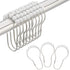 Stainless Steel Shower Curtain Ring Hooks- Set of 12